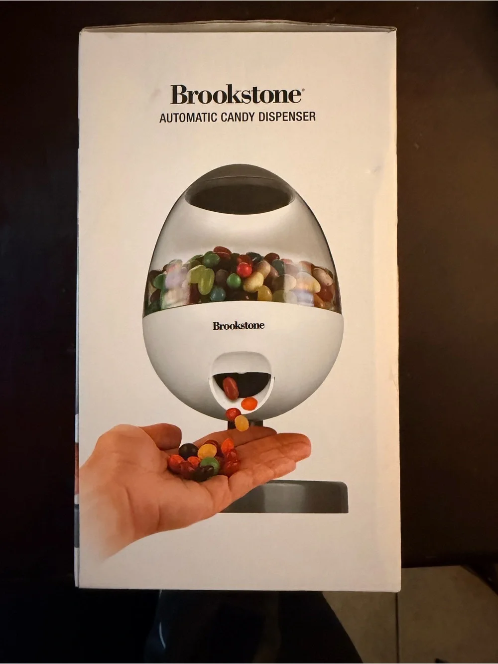Brookstone Automatic Candy Dispenser in White with Multicolor Candy